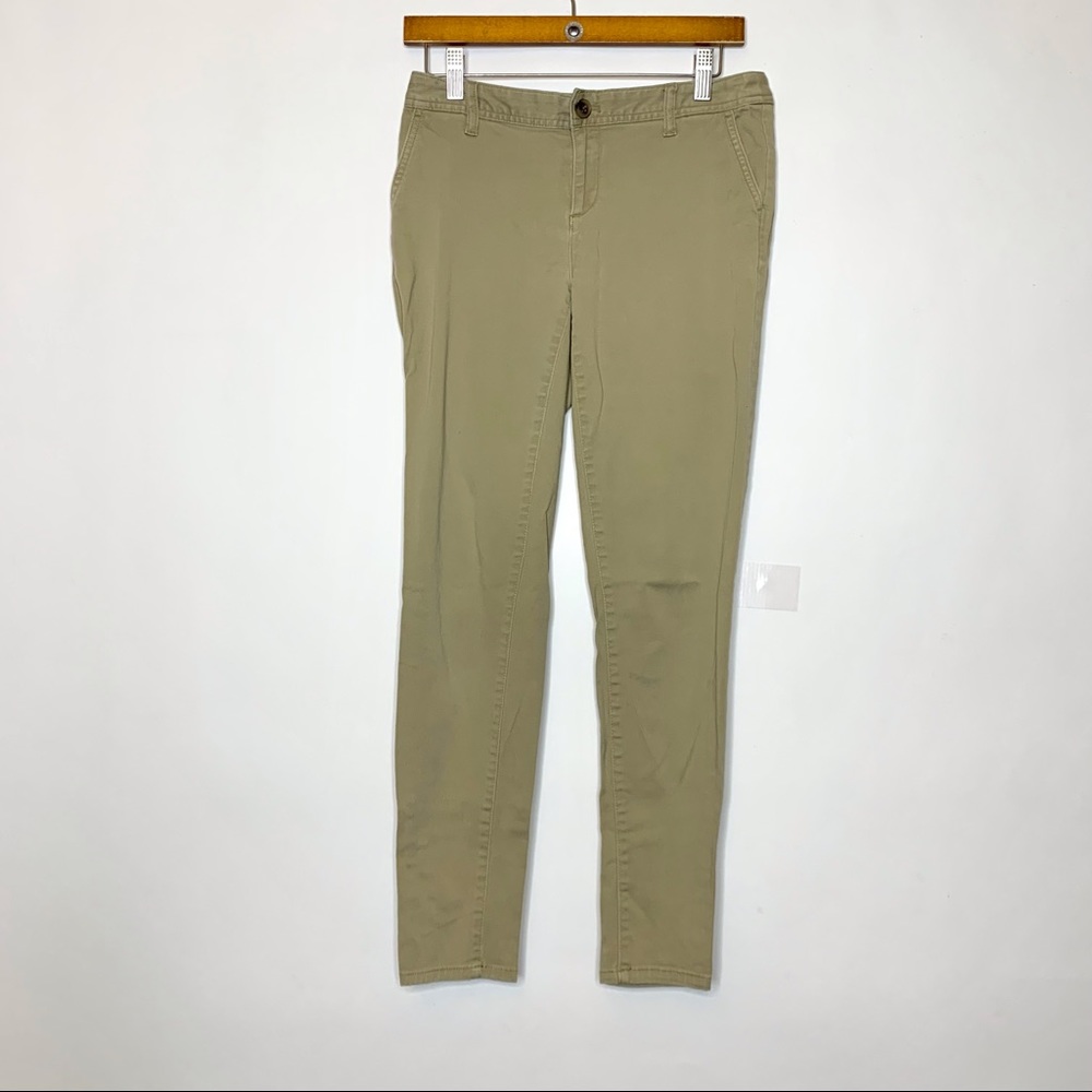 Womens Jeans Eddie Bauer sz 2 Slightly Curvy Skinny Ankle Khaki Pants 14x37”